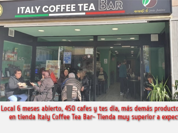Franquicia Italy Coffee Tea Store, bar, cafetería, tienda distribución = éxito.